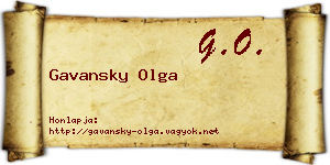 Gavansky Olga névjegykártya